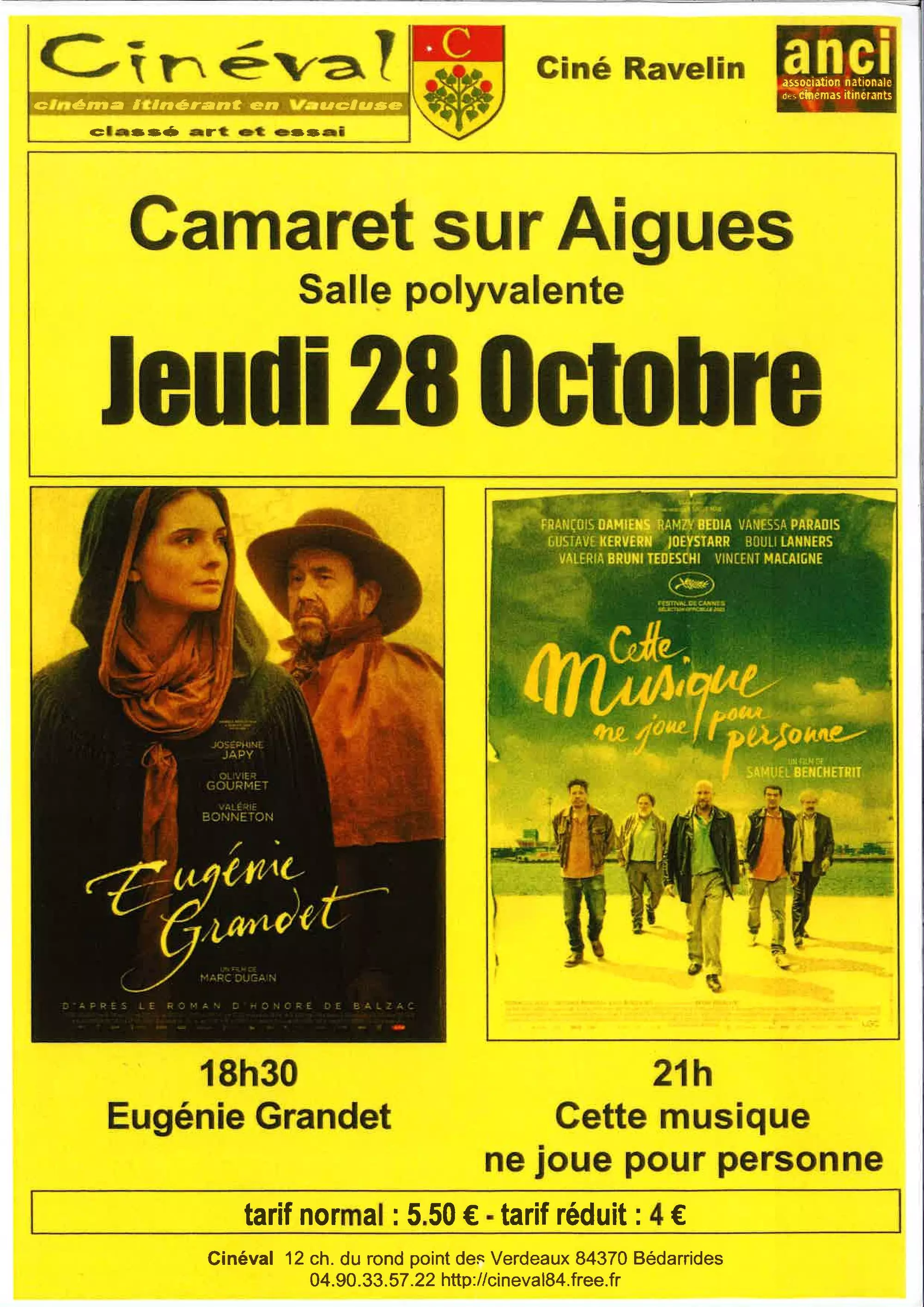 Le Ciné Ravelin vous propose la projection de quatre nouveaux films ce jeudi 28 octobre 2021 à la salle polyvalente de Camare