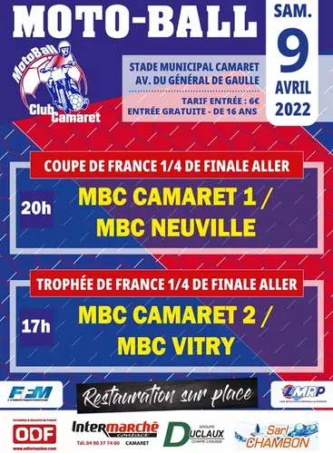 Match de moto-ball ce samedi 9 avril 2022