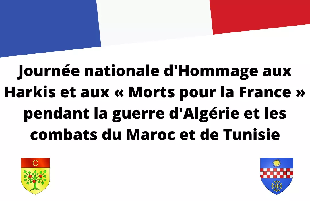 Journée nationale d'Hommage aux Harkis et aux « Morts pour la France » ce dimanche 5 décembre à 10h00