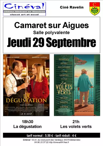 Ciné Ravelin vous propose deux séances ce jeudi 29 septembre 2022