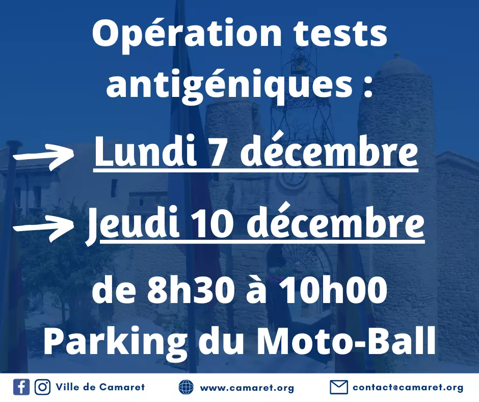 Opération tests antigéniques à Camaret [Mise à jour le mercredi 9 décembre]