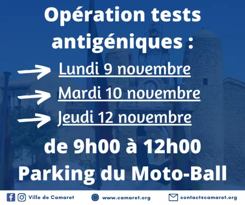 Opération tests antigéniques à Camaret [Mise à jour le dimanche 8 novembre]