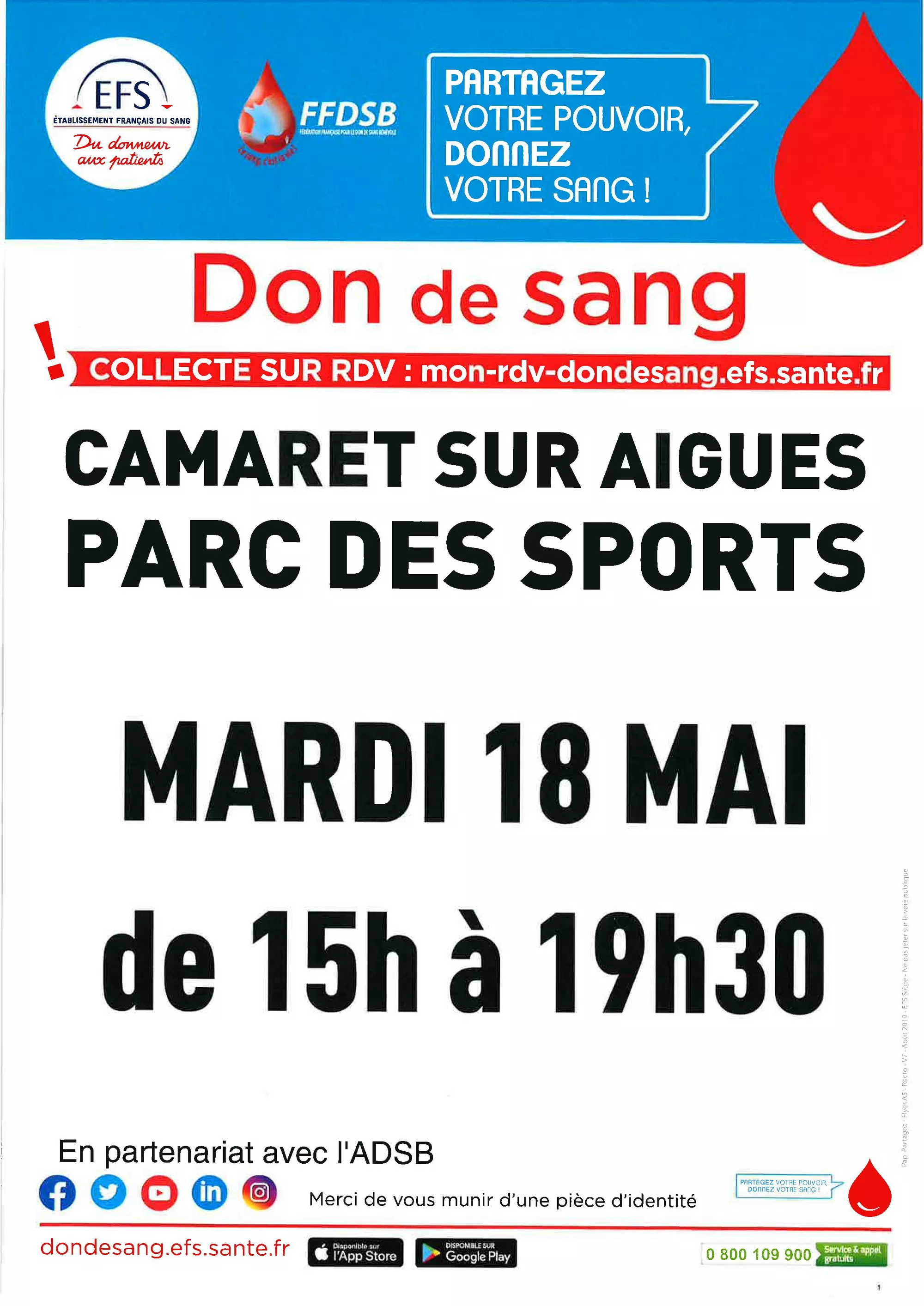 Prochaine collecte de don de sang