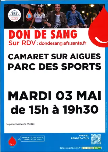 Prochaine collecte du don de sang le mardi 3 mai 2022