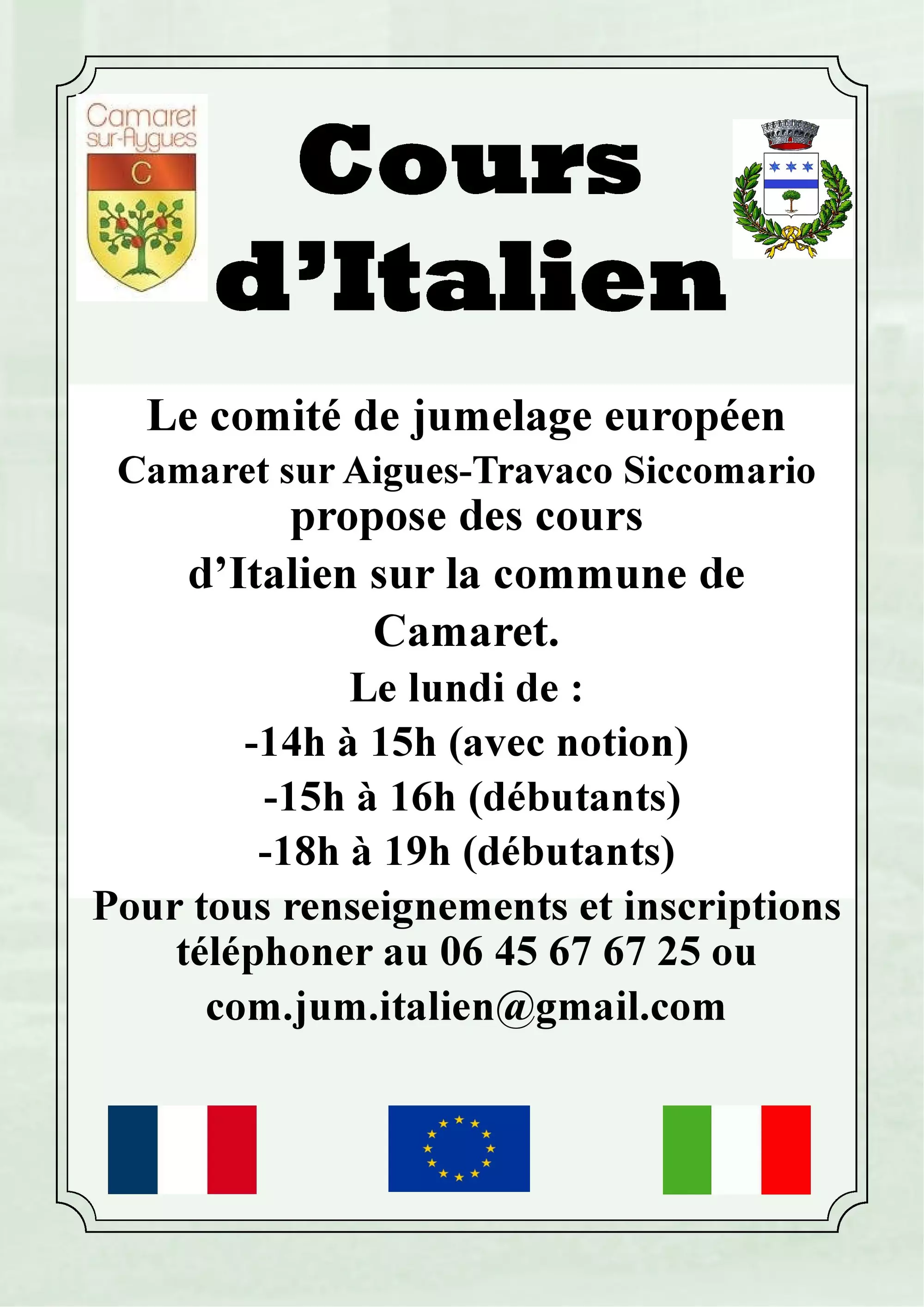 Cours d'italien