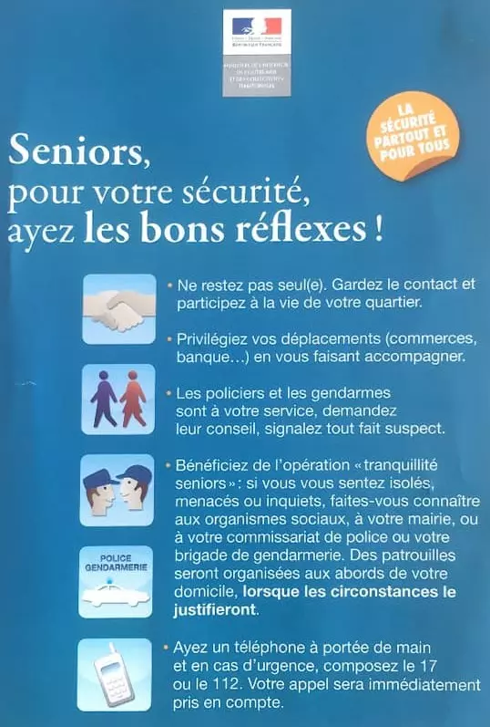 Seniors, pour votre sécurité, ayez les bons réflexes !