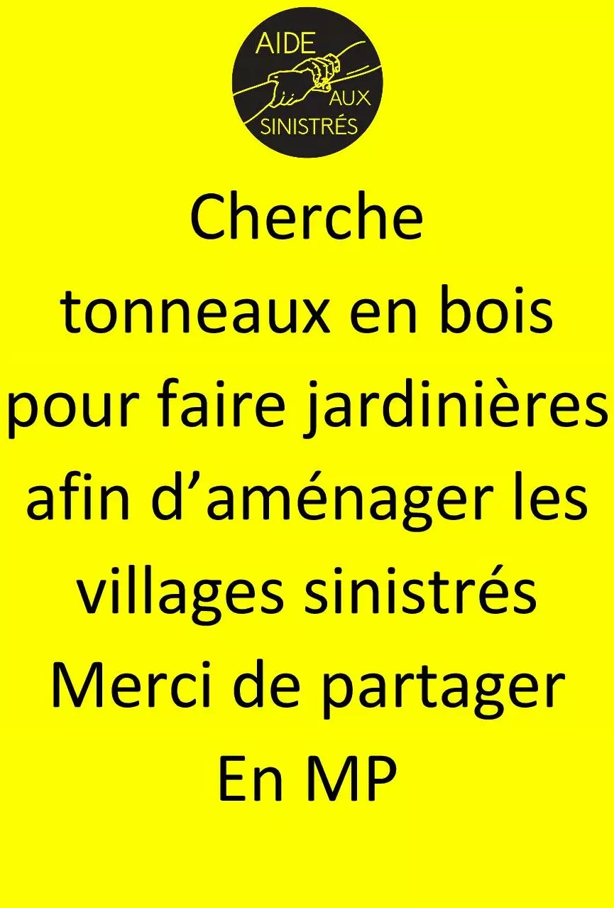 Aide aux sinistrés des Alpes-Maritimes, message de Wilfrid Bricourt, président de l'association camarétoise