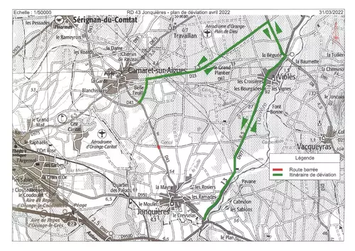 Travaux sur la route de Jonquières : fermeture de la D43