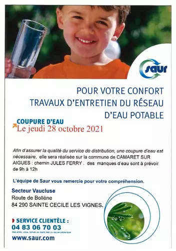 Coupure d'eau : information de la SAUR