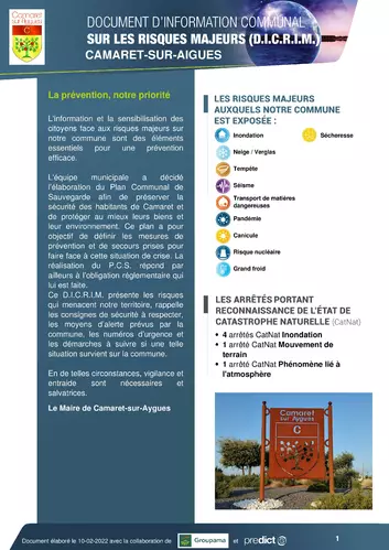 Découvrez le Plan Communal de Sauvegarde (PCS) de la Ville de Camaret qui a été mis à jour par notre équipe municipale