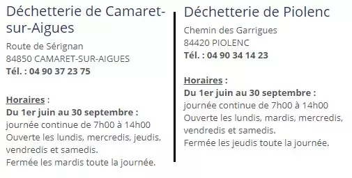 Attention, passage aux heures d'été de la déchetterie de Camaret !