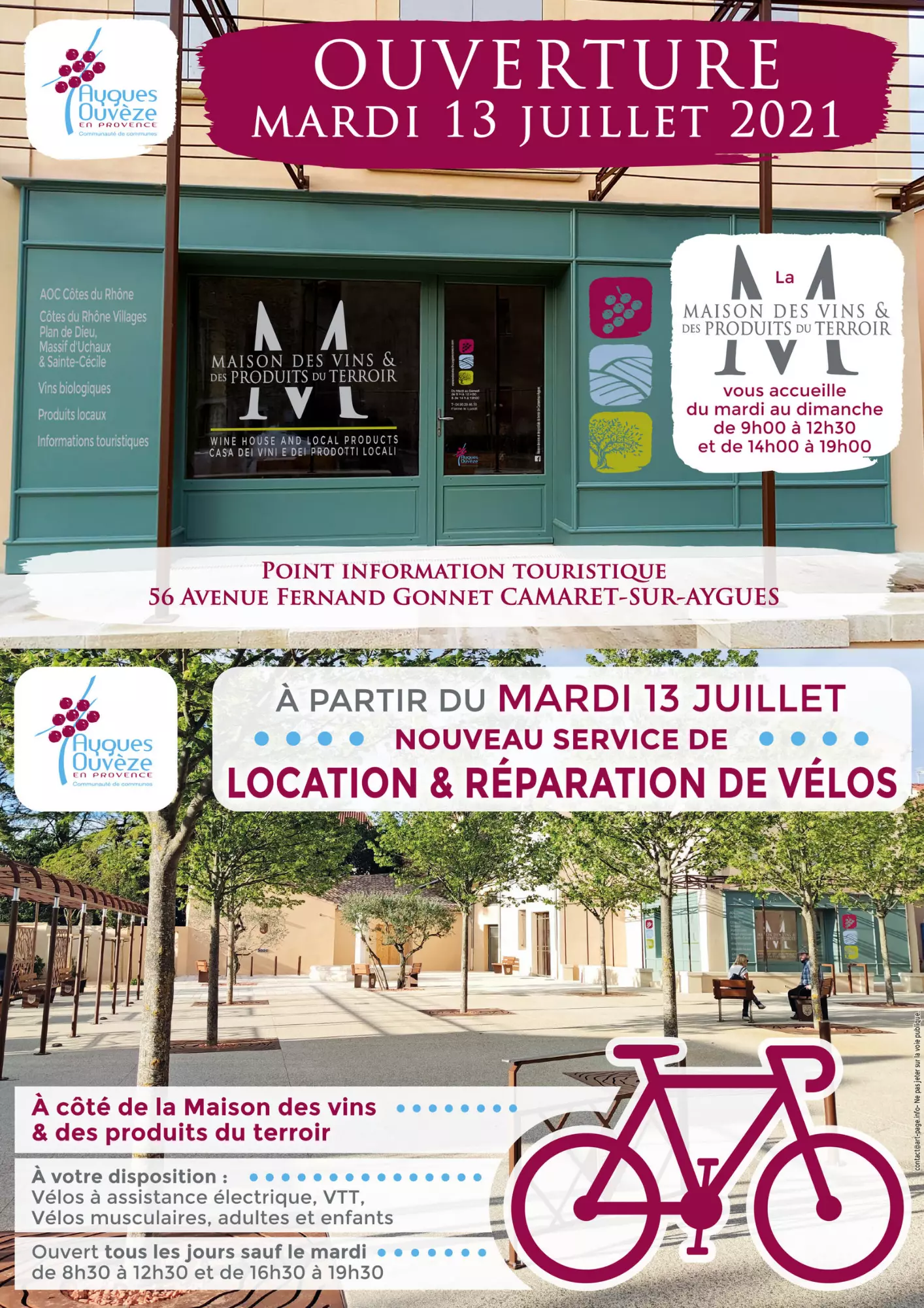 Inauguration de la Place des Félibres et de la Maison des Vins et des Produits du Terroir