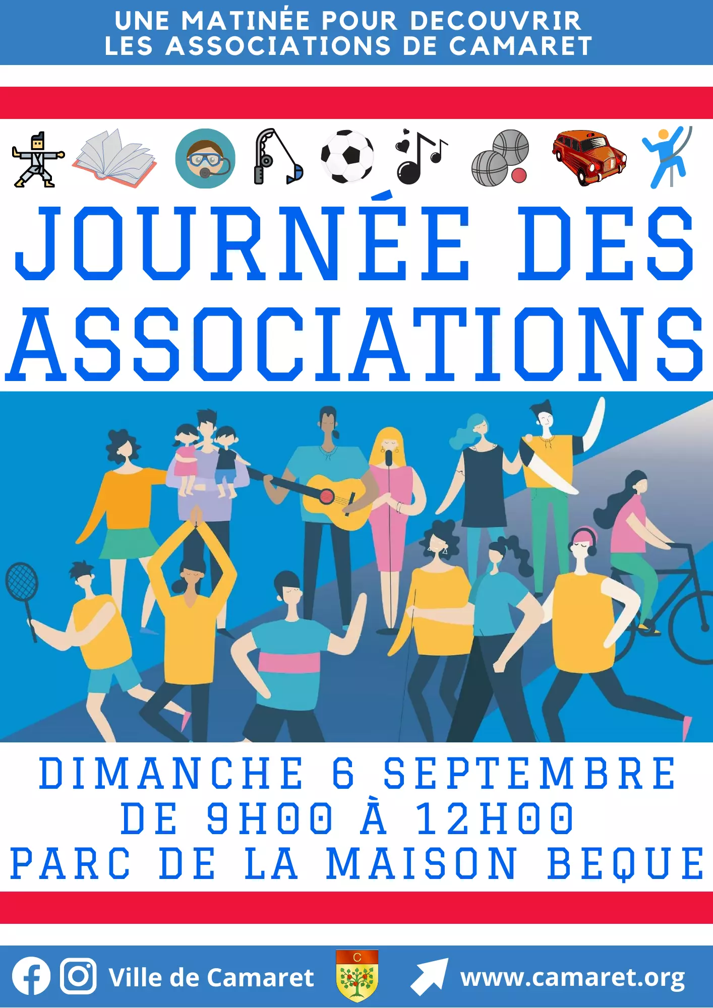 Journée des associations : dimanche 6 septembre 2020 de 9h00 à 12h00