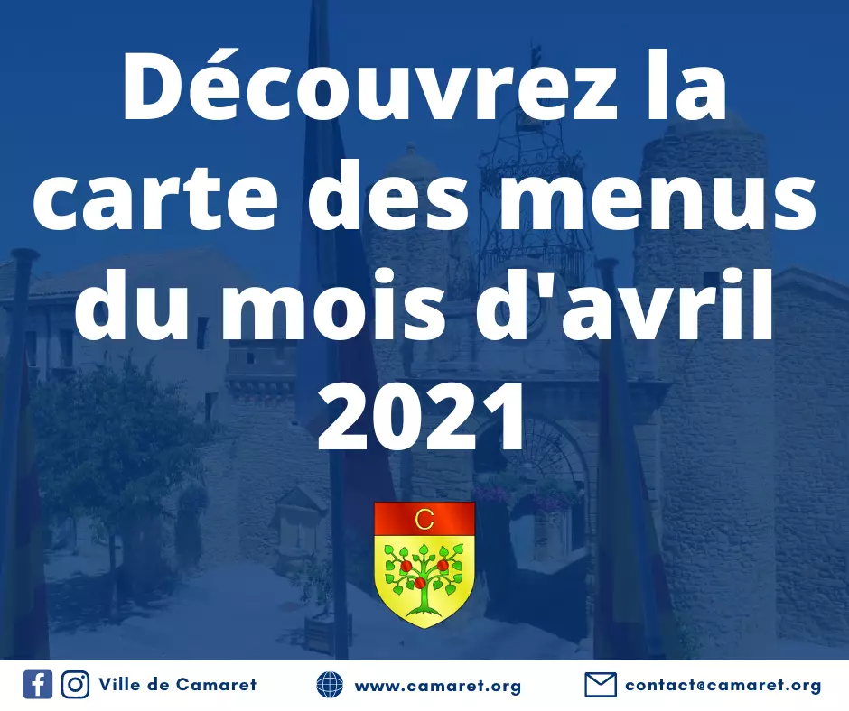 Découvrez la carte des menus du mois d'avril 2021