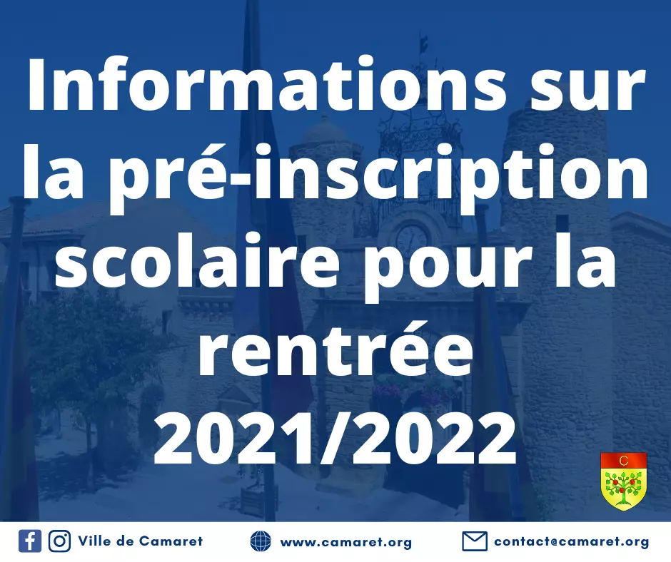 Informations sur la pré-inscription scolaire pour la rentrée 2021/2022