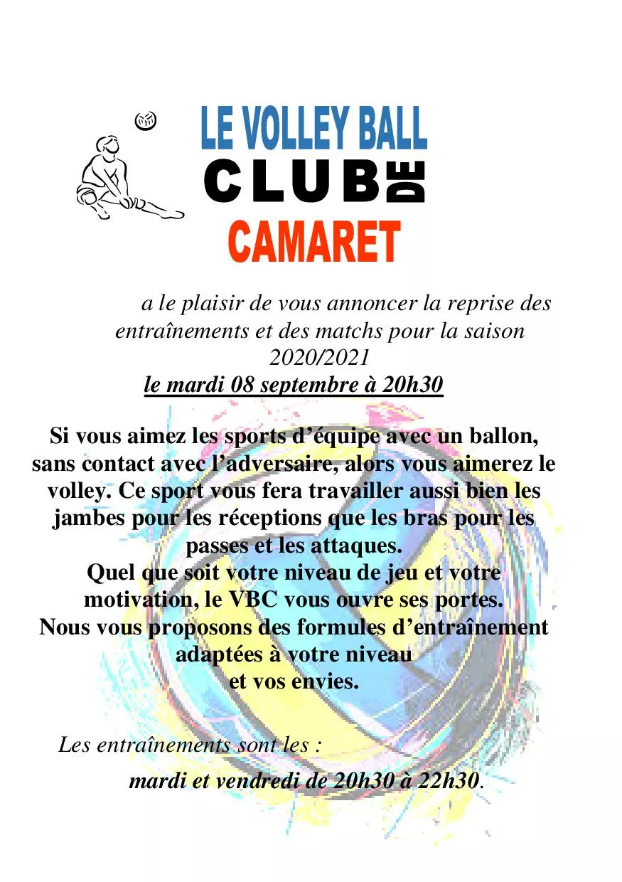 Rentrée du Volley Ball Club de Camaret