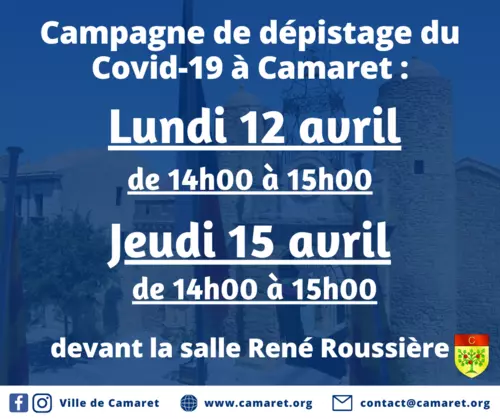 Campagne de dépistage du Covid-19 à Camaret [Mise à jour le samedi 10 avril 2021]