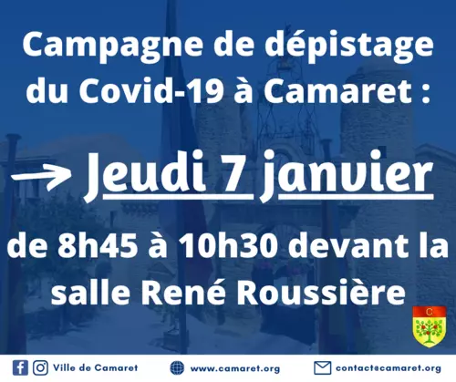 Campagne de dépistage du Covid-19 à Camaret [Mise à jour le dimanche 3 janvier 2021]