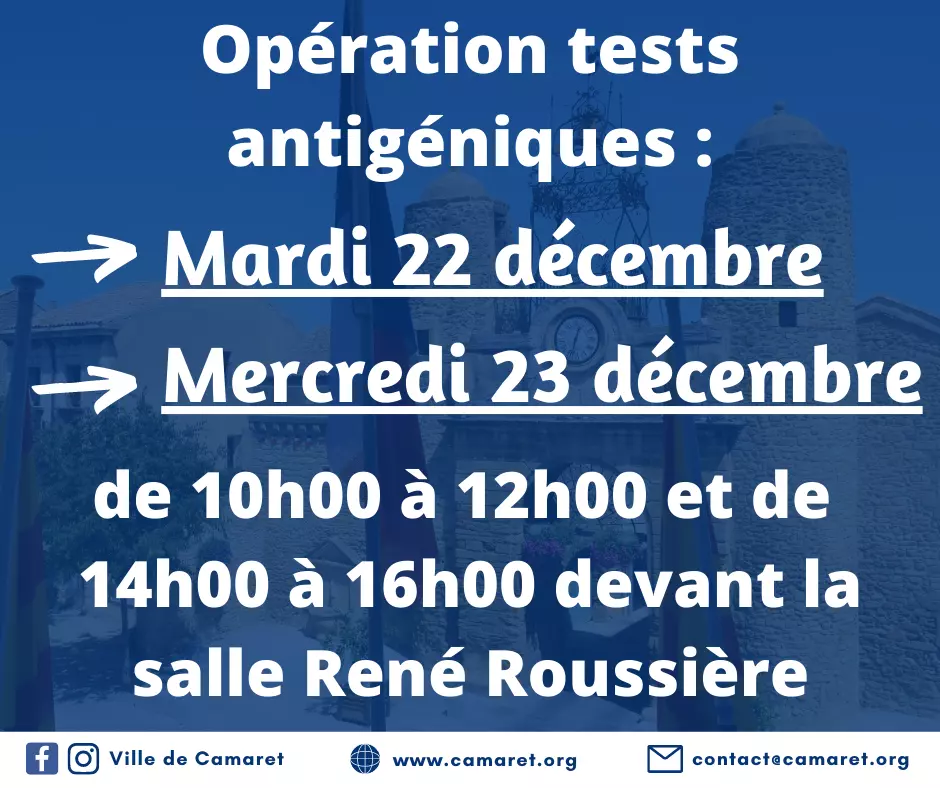 Dépistage du COVID-19 par les tests antigéniques à Camaret