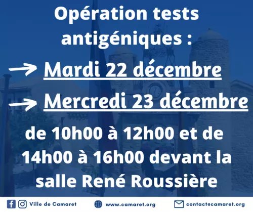 Dépistage du COVID-19 par les tests antigéniques à Camaret